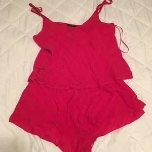 Red genuine silk pajama set